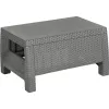 KETER Corfu Gartentisch, Rattan-Optik Harz, Beige, Rechteckig, Wetterbeständig, UV-Geschützt, Einfache Montage