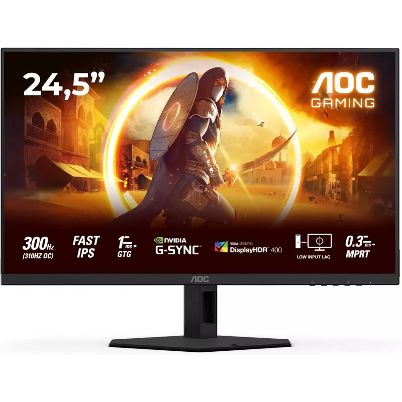 AOC 25G4SRE 24,5 inch Full HD IPS Gaming-Monitor, 180Hz, 0,5ms, DisplayHDR 400, FreeSync Premium, höhenverstellbarer Monitor AOC 25G4SRE