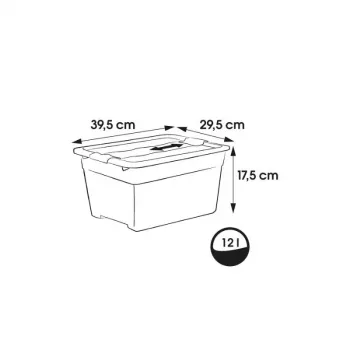 keeeper Crystalbox Cornelia Aufbewahrungsbox mit Deckel, 12 L, Transparent, 39,5 x 29,5 x 17,5 cm