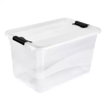 keeeper Crystalbox Cornelia 52L transparente Aufbewahrungsbox mit Clip-Verschluss-Deckel