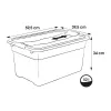 keeeper Crystalbox Cornelia 52L transparente Aufbewahrungsbox mit Clip-Verschluss-Deckel