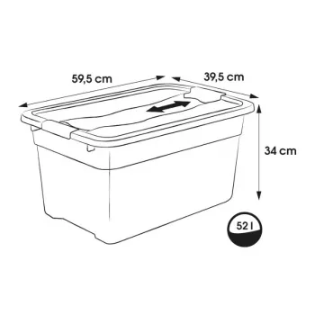keeeper Crystalbox Cornelia 52L transparente Aufbewahrungsbox mit Clip-Verschluss-Deckel