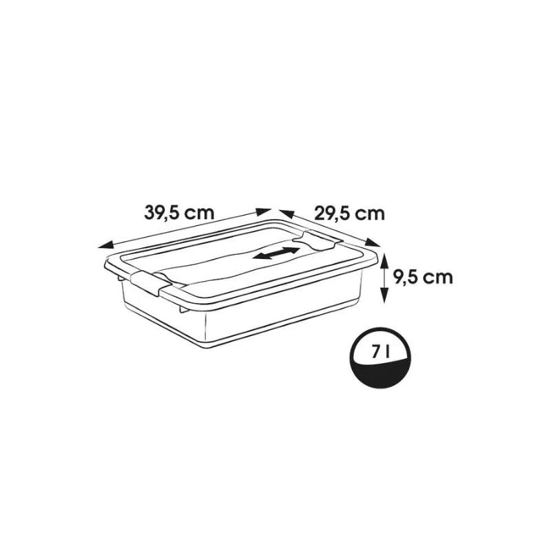 keeeper Crystalbox Cornelia Aufbewahrungsbox mit Deckel, 7 L, Transparent, Polypropylen, Lebensmittelecht, Stapelbar, 39,5 x 29,5 x 9,5 cm