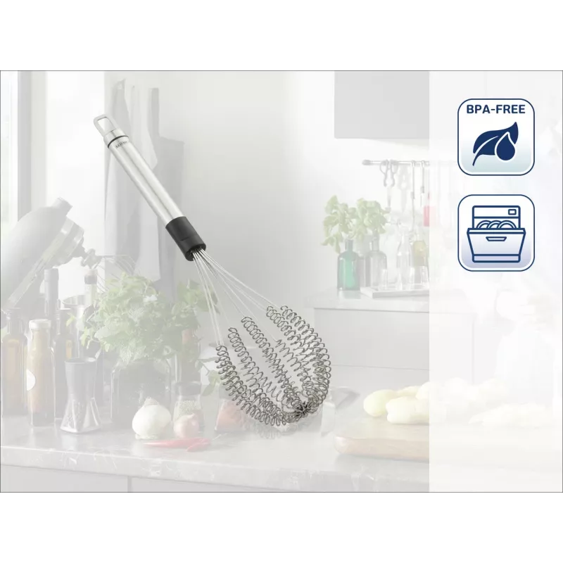 LEIFHEIT Speed Quirl M Handschneebesen, Edelstahl, Weiß/Grau, 26 cm