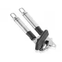 LEIFHEIT ProLine Manueller Dosenöffner aus Edelstahl mit Flaschenöffner, Silber/Schwarz