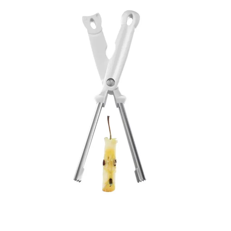 LEIFHEIT Apfelentkerner, Edelstahlklinge, ergonomischer rutschfester Griff, spülmaschinenfest, Weiß/Silber
