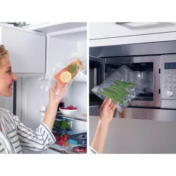 LEIFHEIT Vakuumierbeutel 50er-Pack 20x30 cm, BPA-frei, Sous-Vide- & Gefriergeeignet, Universell Passend