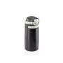 LEIFHEIT Thermo Mug Flip 350 ml Schwarz vakuumisolierter Reisebecher mit Flip-Top-Deckel