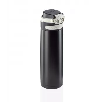 LEIFHEIT Thermo Flip 600ml schwarzer isolierter Reisebecher