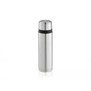 LEIFHEIT Thermos Coco 1,0L Edelstahl Vakuum-Isolierflasche, Silber