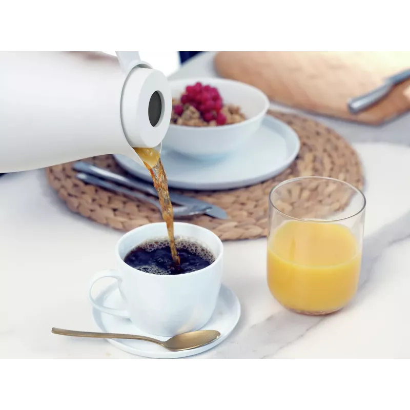 LEIFHEIT Thermos Harmonic Weiße Vakuum-Isolierkanne, 1 L