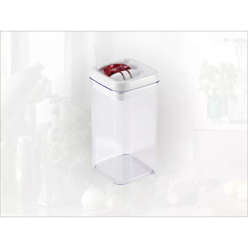 LEIFHEIT Fresh&Easy Lebensmittelaufbewahrungsbehälter 1,2 L, luftdicht, BPA-frei, transparent mit weiß/grauem Deckel