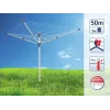 LEIFHEIT LinoPush 500 Wäschespinne, 50 m Wäscheleine, Aluminium, Druckknopf, Bodenhülse enthalten