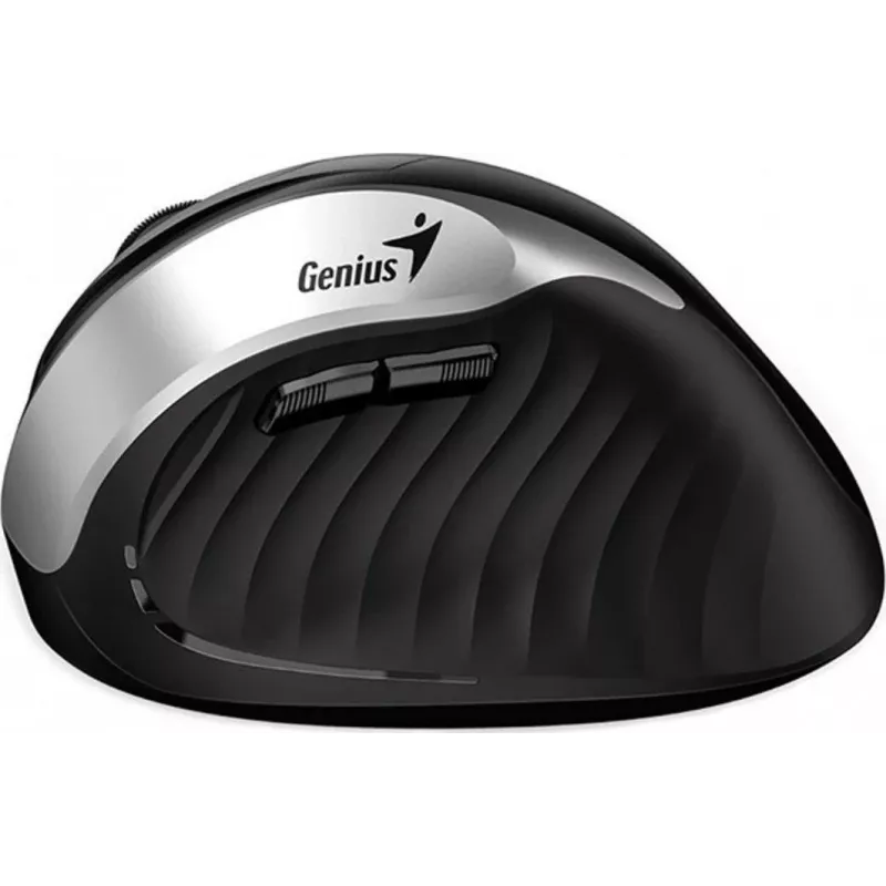 UNITEK Genius Ergo 8250S Kabellose Ergonomische Maus, 1600 DPI, Schwarz-Silber