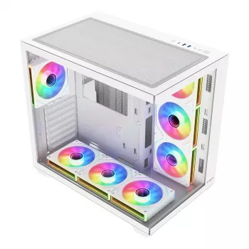 FSP Fortron M341-WA Mid-Tower PC-Gehäuse mit gehärtetem Glas und 4 ARGB-Lüftern