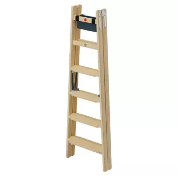 HAILO Doppelseitige Leiter H77 ComfortLine Holz 2x6 Stufen