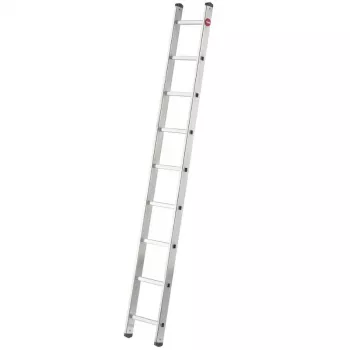 Hailo ProfiStep uno 7109-007 Aluminium-Anlegeleiter, 7 Sprossen, max. Arbeitshöhe 3,5 m, Silber