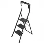 HAILO K77 ComfortLine Klapptritt, 3 Stufen, Aluminium, Sicherheitsbügel, Schwarz, 150 kg