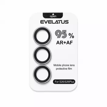 Evelatus Samsung Galaxy S26 Kameraobjektiv-Schutz Armor Clear - 9H gehärtetes Glas, ultra-dünn, anti-Fingerabdruck, blasenfrei