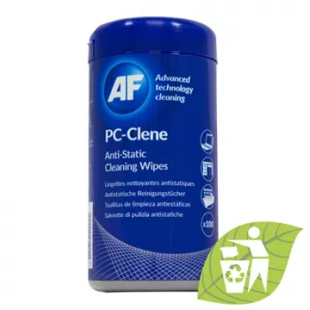 AF APCC100 ECO PC-Clene Universalreinigungstücher für Arbeitsplätze, 100 Tücher, antistatisch, alkoholfrei, fusselfrei