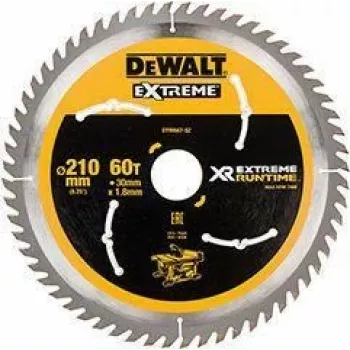DEWALT Xtreme Runtime 210mm x 30mm 60Z Kreissägeblatt