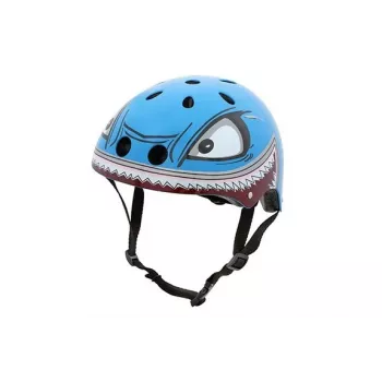 Hornit Shark Kinder-Fahrradhelm mit LED-Licht, Blau/Grau, 48-53 cm