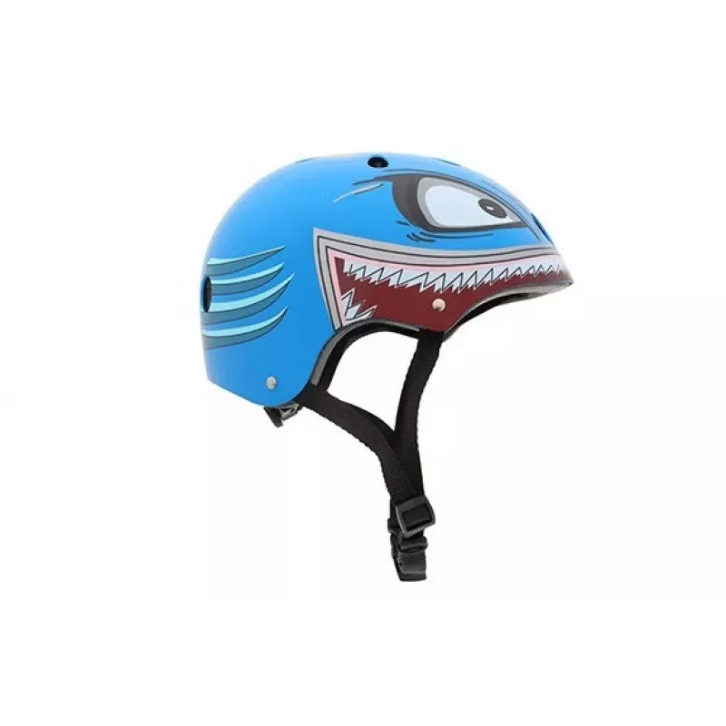 Hornit Shark Kinder-Fahrradhelm mit LED-Licht, Blau/Grau, 48-53 cm