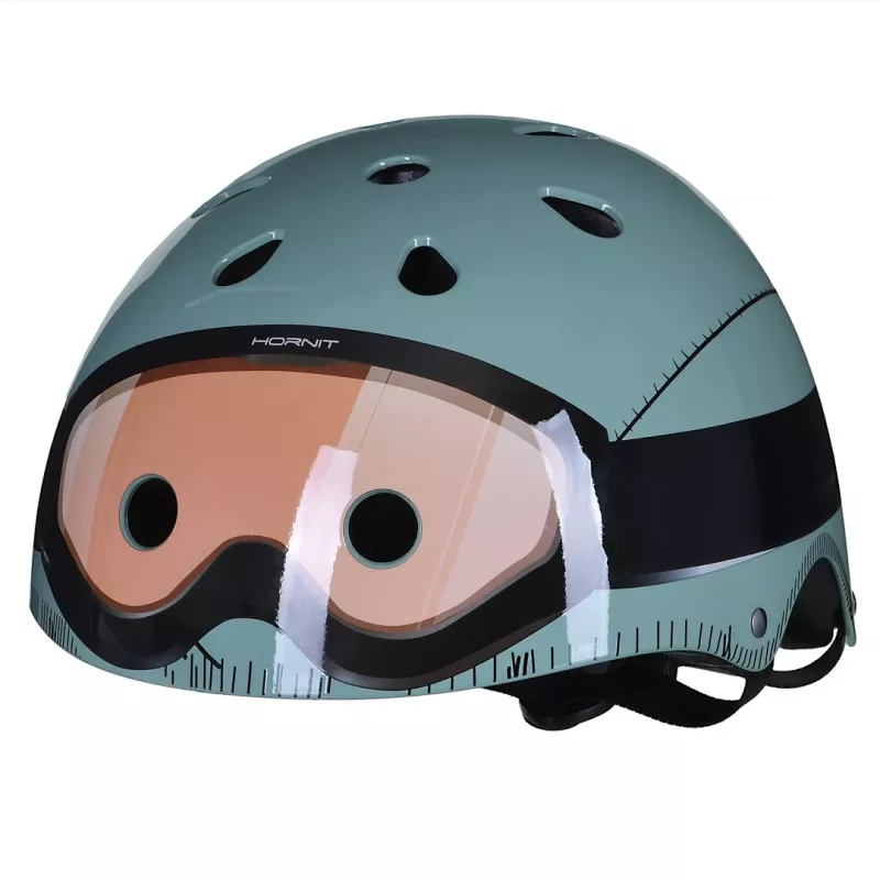 Hornit Military Kinder-Fahrradhelm 53-58 cm mit hinterem LED-Licht