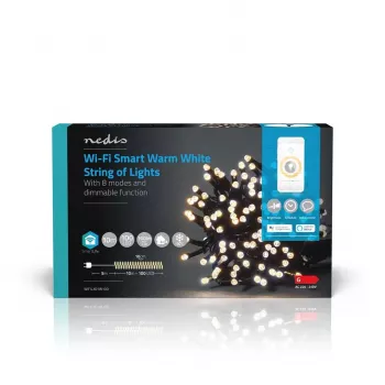 Nedis SmartLife Wi-Fi LED-Lichterkette Warmweiß 10 m 100 LEDs IP44 WIFILX01W100