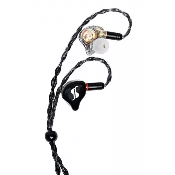 Stagg SPM-PRO BK In-Ear-Monitor-Kopfhörer mit 10mm dynamischen Treibern, abnehmbarem Kabel, Schwarz