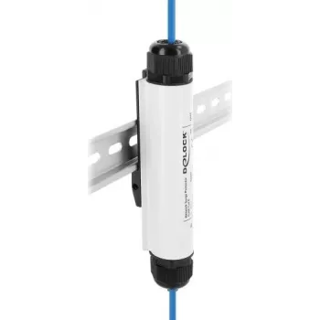 Delock Netzwerk-Überspannungsschutz RJ45 Outdoor IP67 DIN-Schienen-Montage