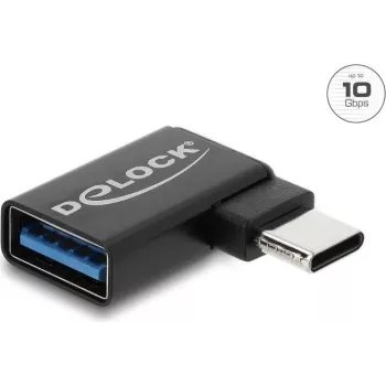 Delock USB 10 Gbps USB Type-C™ Stecker auf USB Type-A Buchse Adapter, links abgewinkelt