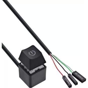 InLine® Computer Power Switch Remote Cable, Schwarz, 2 m