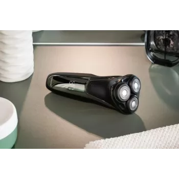 Prime3 SRS61 Rotationsrasierer mit Pop-Up-Trimmer, Schwarz/Silber