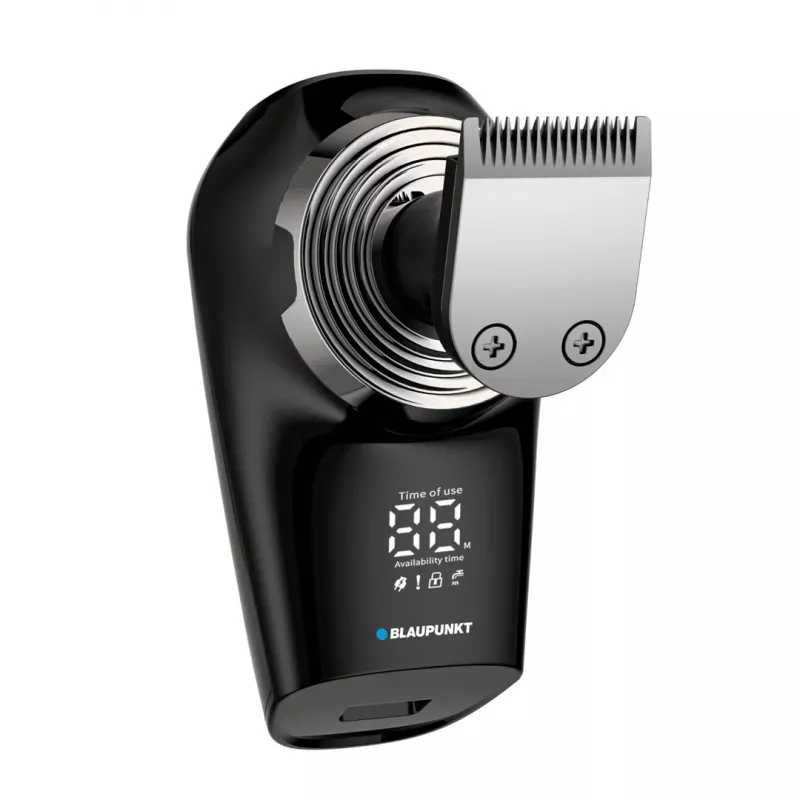 Blaupunkt MSH601 Rotationsrasierer 3-Kopf Nass- & Trocken Elektrorasierer mit Pop-up-Trimmer, LED-Batterieanzeige, Reisesicherung, IPX7 wasserdicht, 60 Min. kabellose Laufzeit, Schwarz/Silber
