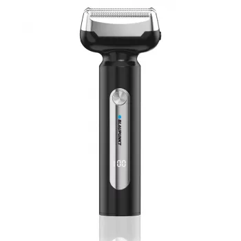 Blaupunkt MST501 Rotationsrasierer mit 3 schwimmenden Scherköpfen, Nass & Trocken, 60 Min. kabellos, USB-Aufladung, Pop-up-Trimmer, LED-Anzeige, waschbar, Reisesperre