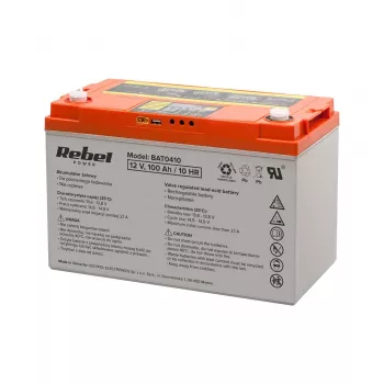 REBEL Deep Cycle Gel Akku mit Display 12V 100Ah
