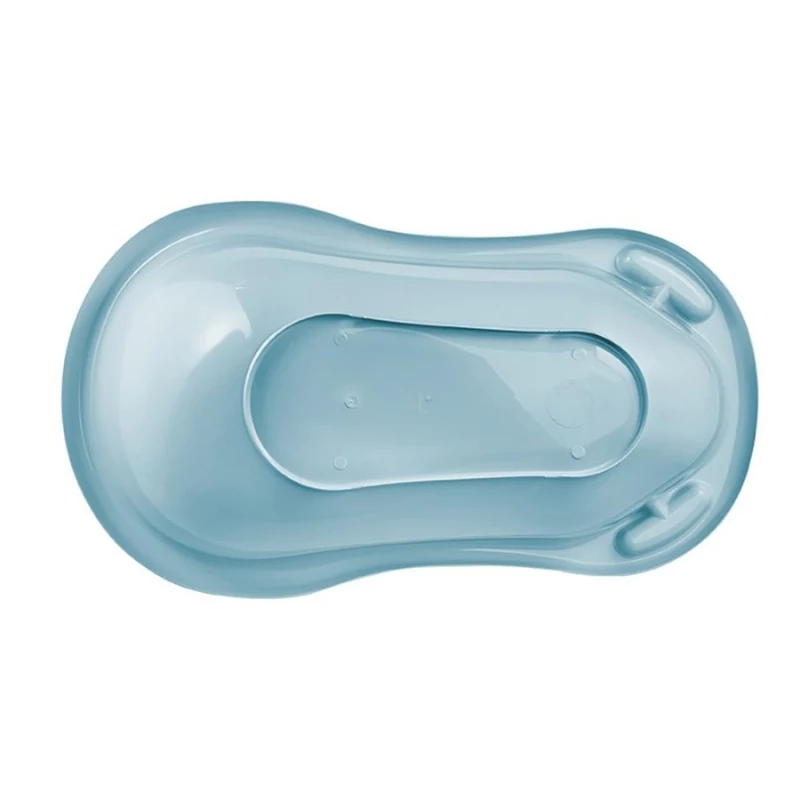 KEEEPER Babybadewanne 84cm Wiktoria Pure Blau – Ergonomische rutschfeste Badewanne mit Ablaufstopfen, BPA-freies PP, 25L