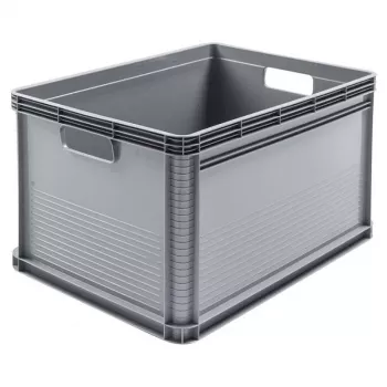 keeeper Robert 64L Schwerlast-Transportbox, 60 kg Traglast, 600x400x320 mm, Grau