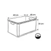 keeeper Robert 64L Schwerlast-Transportbox, 60 kg Traglast, 600x400x320 mm, Grau