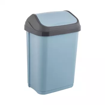 KEEEPER Swantje 10L Abfalleimer mit Drehdeckel, Blau