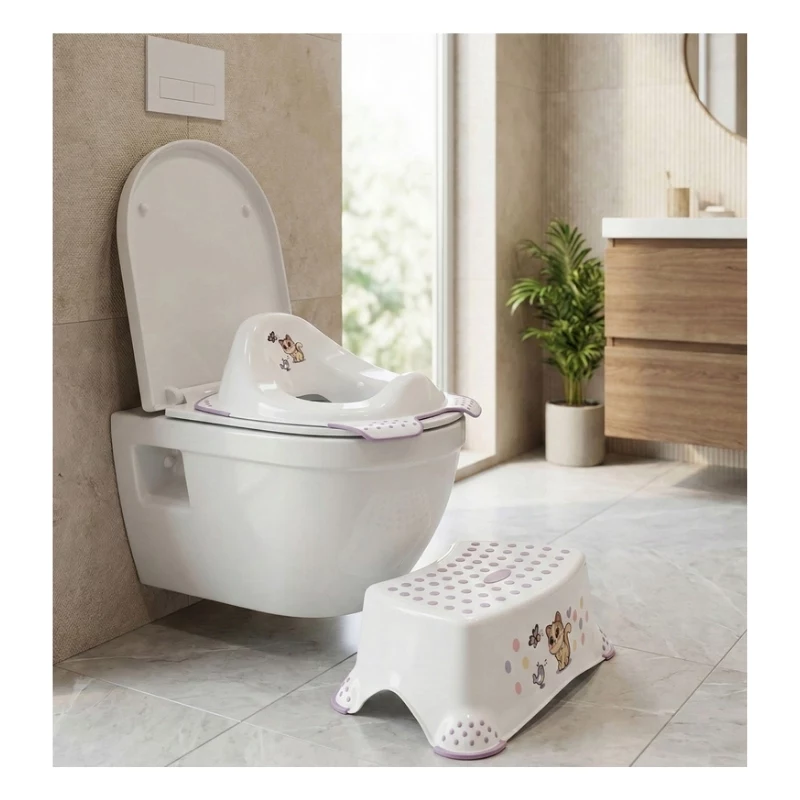 keeeper Toilettentrainer mit Antirutsch-Funktion Ewa „Cats“ 30x40x15cm Weiß