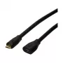 LogiLink CU0121 USB 2.0 Micro-B Stecker auf Micro-B Buchse Verlängerungskabel, 1 m, Schwarz
