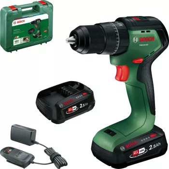 Bosch PSB18V-60 18V bürstenloser Akku-Schlagbohrschrauber mit 2x2,5Ah Akkus und Ladegerät im Koffer