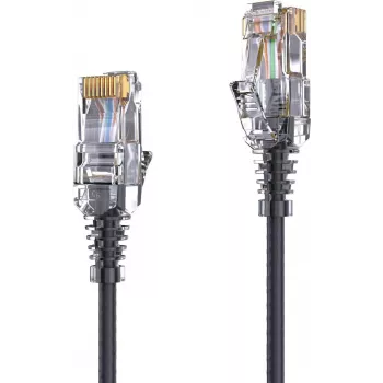 PureLink AVIT Media Series Slim Cat.6a S/FTP Patchkabel, 0,5 m, Schwarz
