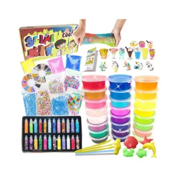 iLike Slime DIY Kit XL Komplett-Set zur Herstellung von Schleim zu Hause Mehrfarbig