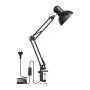 LEPRO 3100027-EU LED Schreibtischlampe mit USB-Ladeanschluss, 5 Farbtemperaturen, 7 Helligkeitsstufen, Touch-Steuerung, Timer, Flexibler Arm, Augenschonend, Schwarz