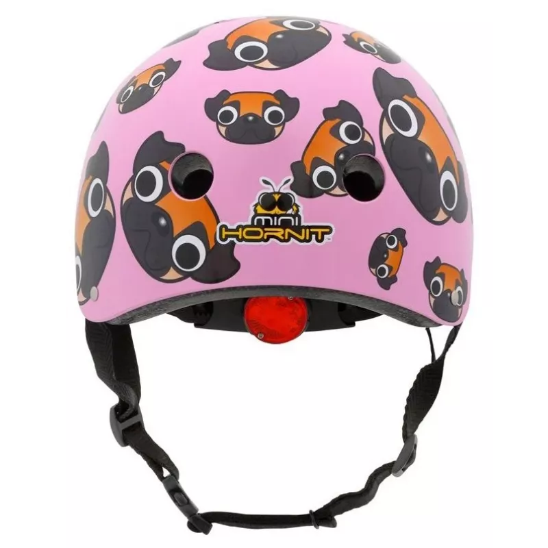 Hornit Pug Kinder-Fahrradhelm mit LED-Lichtern - Pink, 48-53 cm PUS806