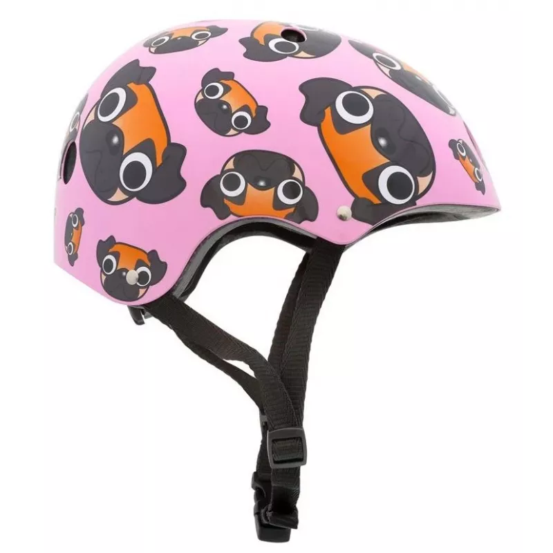 Hornit Pug Kinder-Fahrradhelm mit LED-Lichtern - Pink, 48-53 cm PUS806