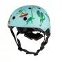 Hornit Jurassic S Kinder-Fahrradhelm 48-53cm, Dinosaurier-Design, Grün/Blau/Orange, LED-Rücklicht, CE EN 1078 DIS826